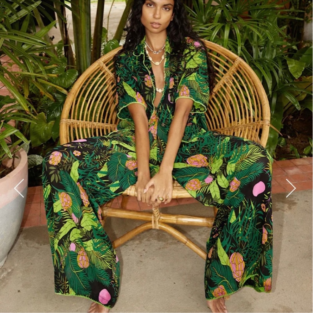 Chasing Unicorns In The Jungle Vibrant Green Floral Set - Picture 7 of 7
